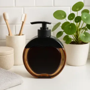 Apple-Shaped Refillable Liquid Soap Dispenser – 350 ML Hand Wash & Lotion Bottle.